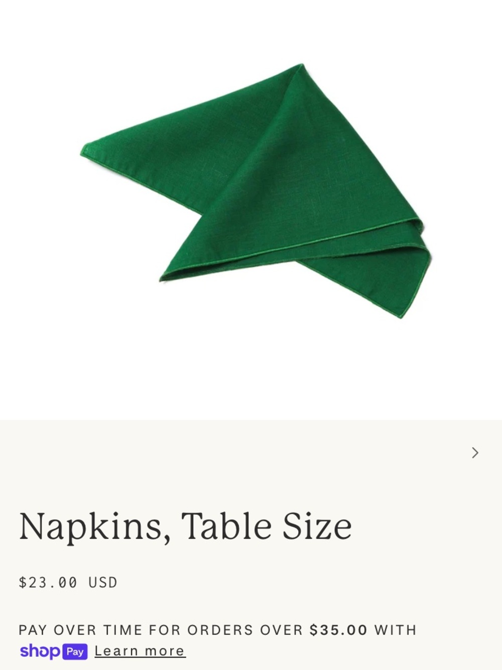 Green Table Napkin - Solid Emerald Linen